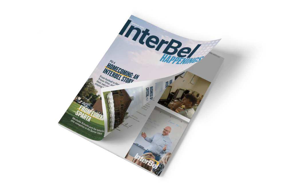 spring mockup Magazine mockup featuring InterBel Happenings.