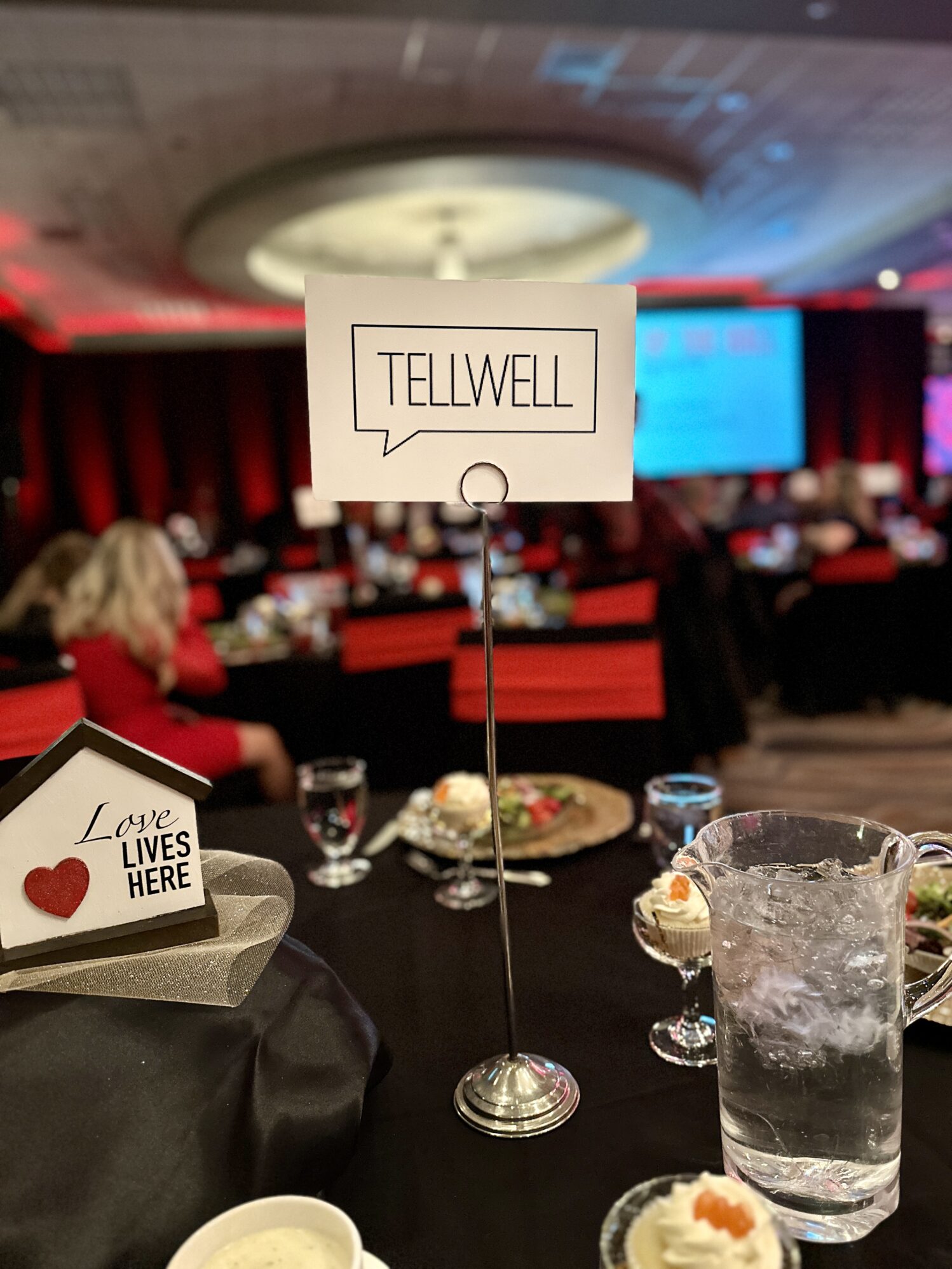 The Tellwell marker for one of our tables at the 2024 RHMC Sweetheart Ball